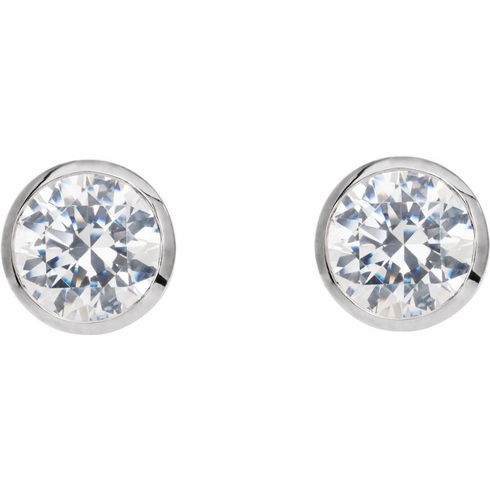 14K Gold 2 CTW Lab-Grown Diamond Bezel Cocktail-Style Earrings