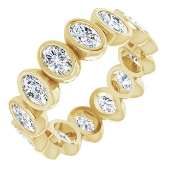 Bezel-Set Oval Lab-Grown Diamond Eternity Band