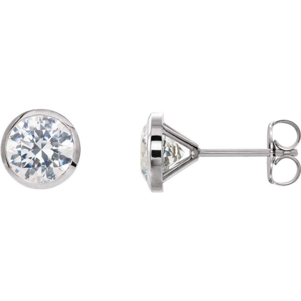 14K Gold 2 CTW Lab-Grown Diamond Bezel Cocktail-Style Earrings