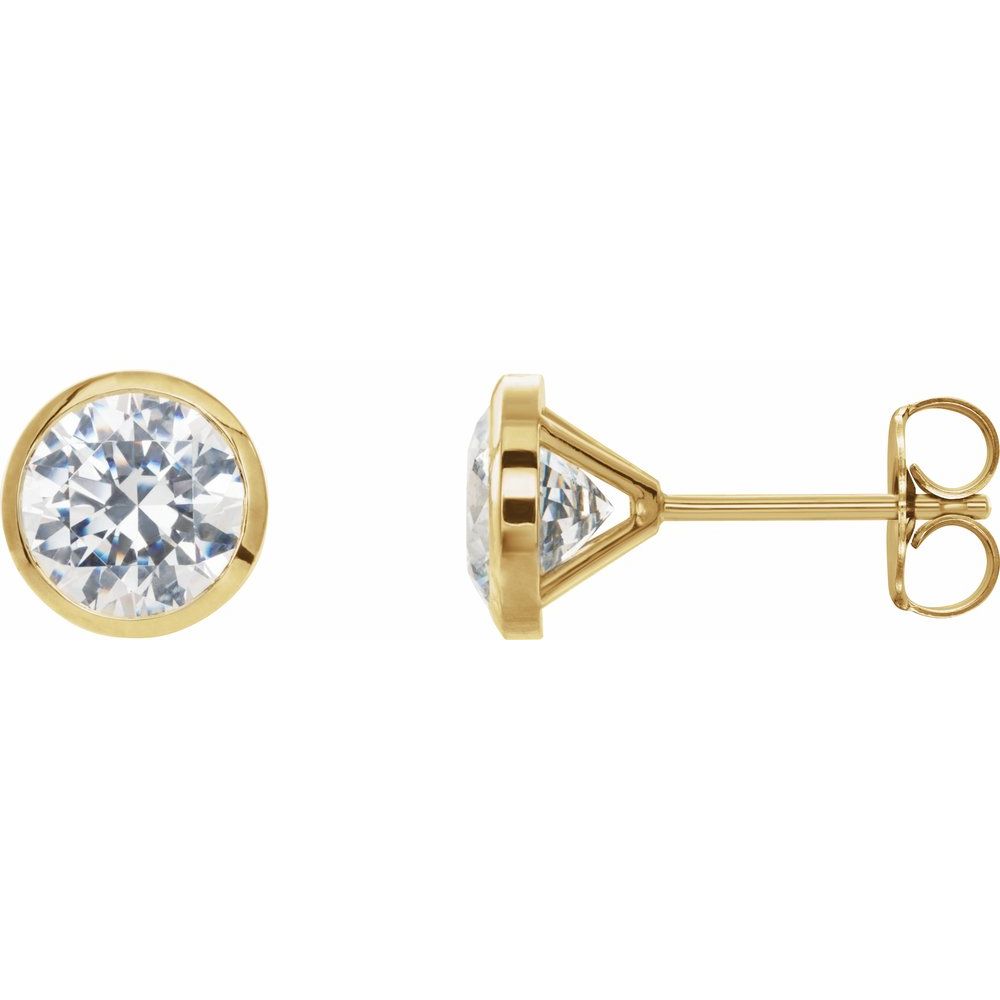 14K Gold 2 CTW Lab-Grown Diamond Bezel Cocktail-Style Earrings