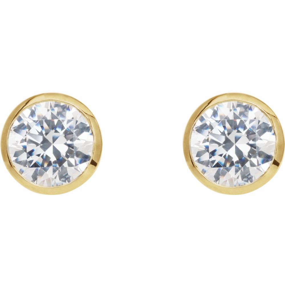 14K Gold 2 CTW Lab-Grown Diamond Bezel Cocktail-Style Earrings