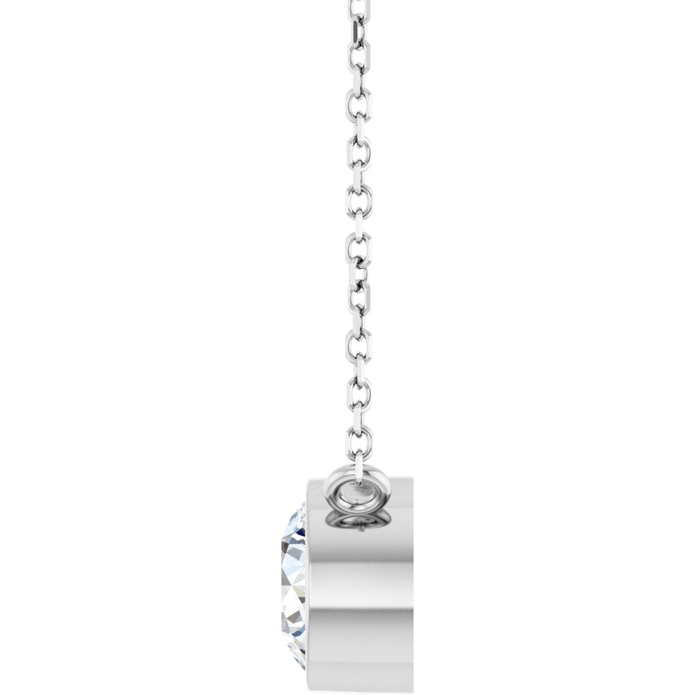 14K White 1 CT Lab-Grown Diamond 16-18" Necklace