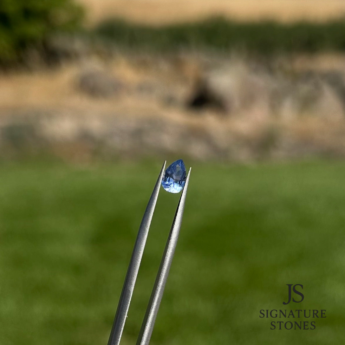 Sapphire Light Blue Pear 0.91ct GSI Certified