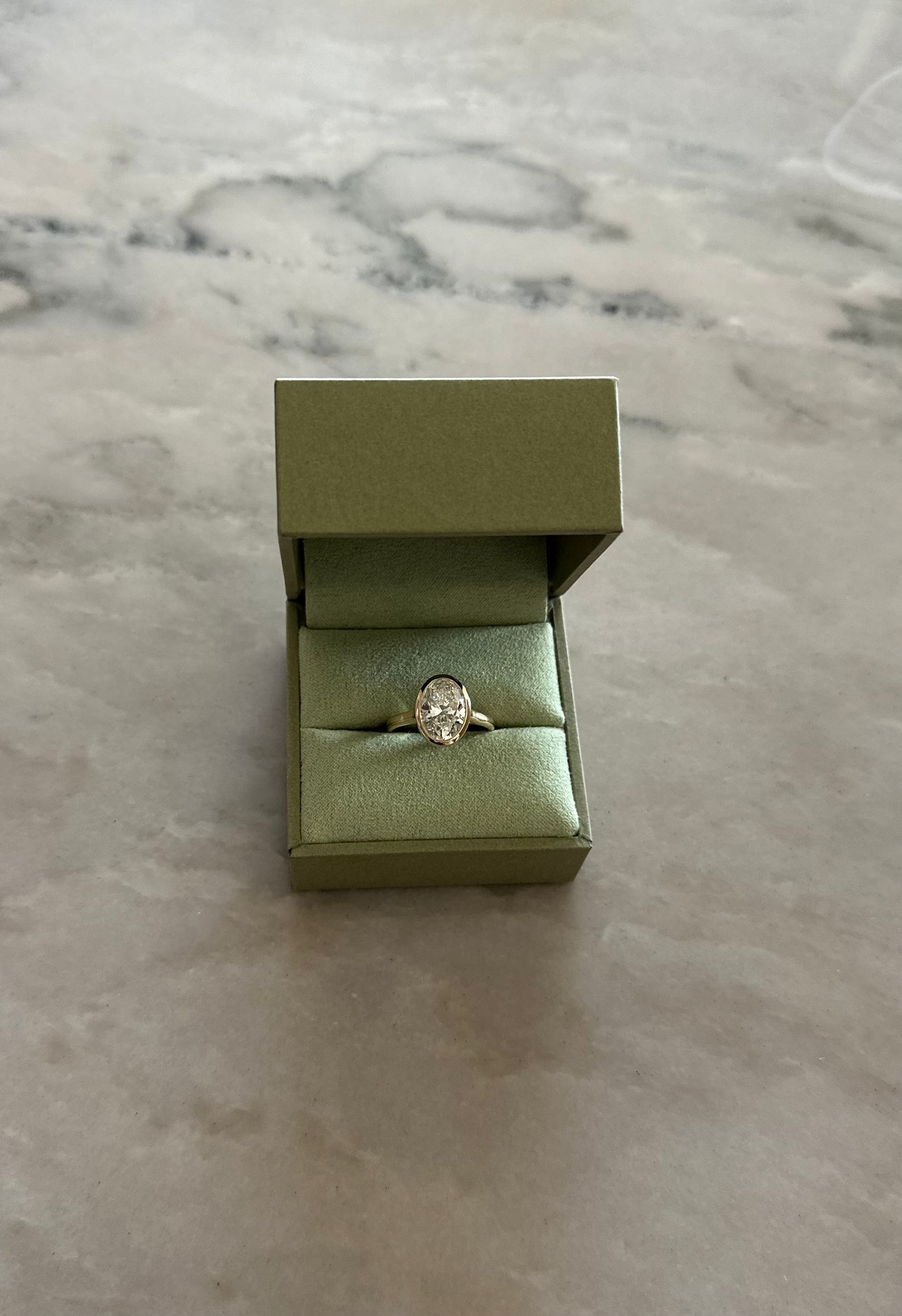 3.02 CT Bezel Set Diamond Ring in 14K Yellow Gold